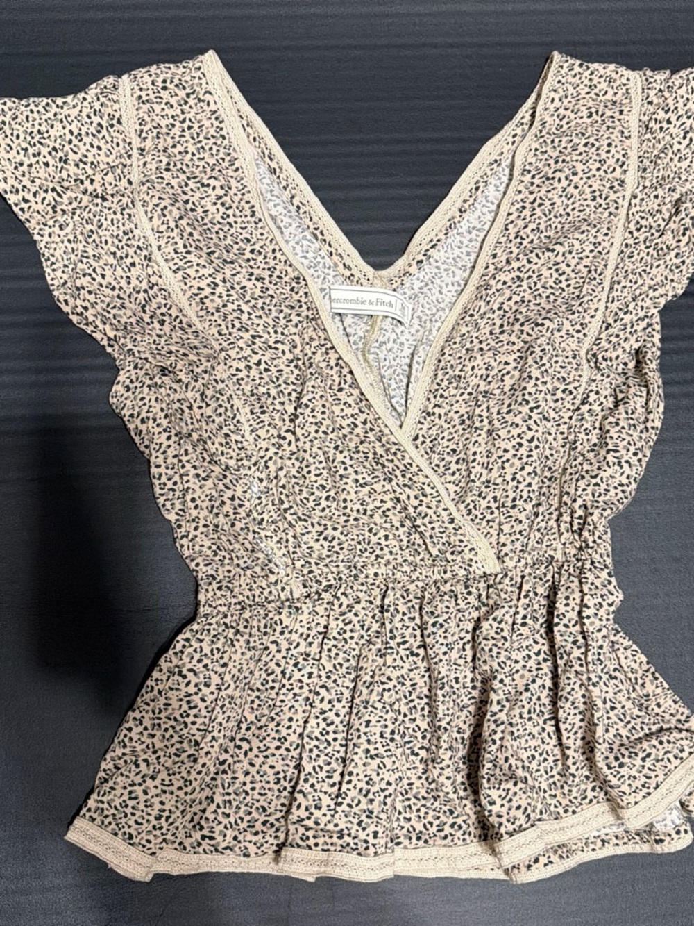 Abercrombie & Fitch Beige and Black Leopard Print Sleep Tank